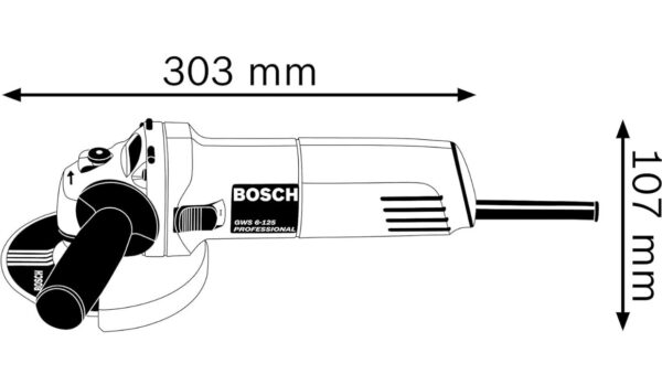 Bosch GWS 6-125 Corded Electric Angle Grinder, 670W, M14, 125 mm Disc Dia., 11,000 rpm, Ergonomic, Spindle Lock, Protection Guard, 1.9 kg, 1 Year Warranty N.9928 (V)