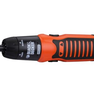 BLACK+DECKER A7073 6V Battery Powered Screwdriver with onboard LED Light & 14 pc bits included (A7073-IN)N.9909(v)