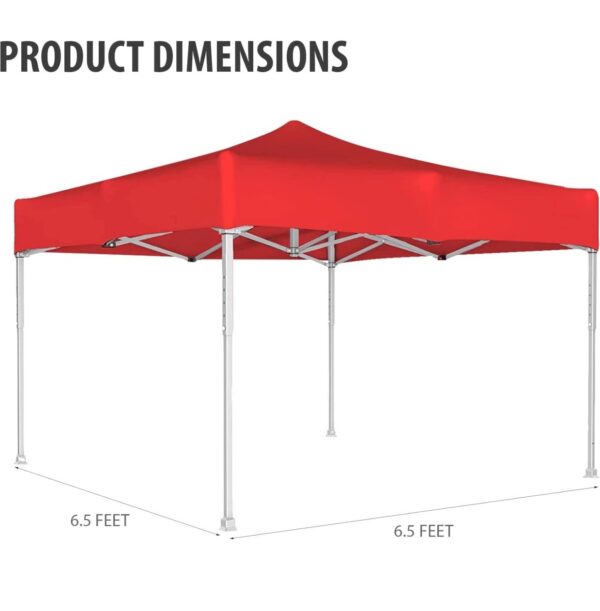 OUTO Foldable Gazebo Tent with 4 Side Open/Pop-up Heavy Duty Canopy Tent for Garden and Promotional Activity (Red- 6.5 FEET, 16.8 Kg) (Minor Pipe damege)N.8252(v)