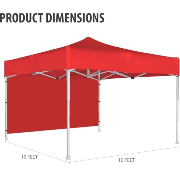 ORILEY Heavy Duty Foldable Gazebo Tent with 3 Side Open/Pop-up Canopy Tent for Garden and Promotional Activity (Red- 10x10 ft, 23.75 KG)N.8068(v) - Image 2