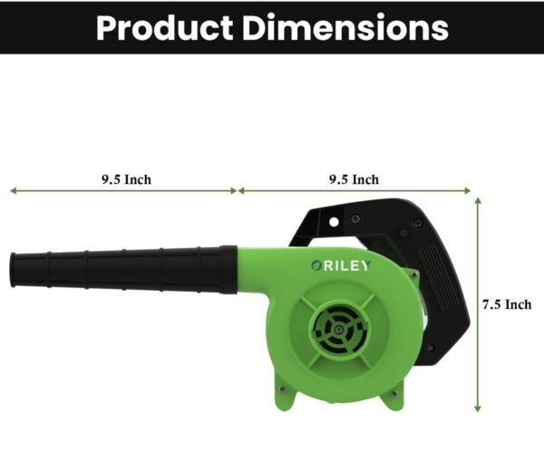 ORILEY 500W Electric Air Blower Garden Leaf Dust Cleaner 13000 RPM Suction 400GMS Airfoil Dirt Cleaning 170km/h Airflow with Unbreakable Body & Glossy Finish for Snow (Green)N.9982(v) - Image 3