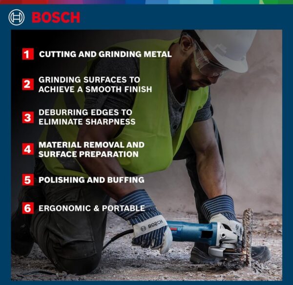 BOSCH Professional GWS 600 Angle Grinder | 670W Power | No-load Speed of 11000 RPM | Versatile Cutting and Grinding Tool | M10 Grinding Spindle Thread | 100 mm Disc | 1 Year Warranty N.10070(V) - Image 3