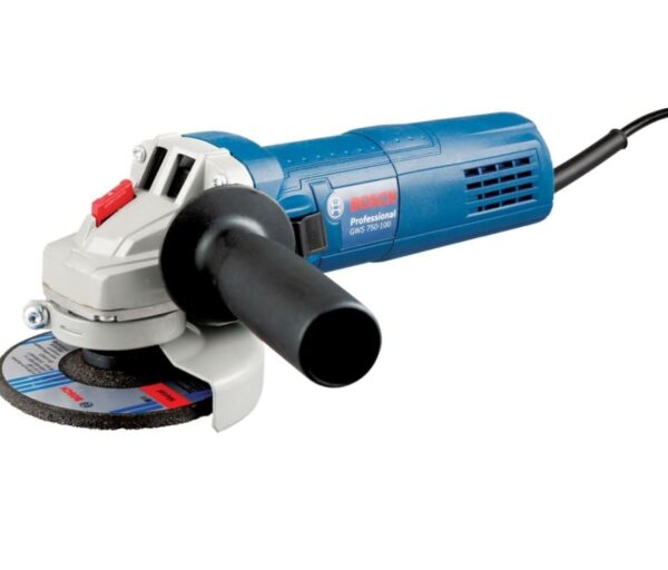 Bosch GWS 750-100 Heavy Duty Corded Electric Angle Grinder, M10, 750W, 11,000 rpm, 100 mm Disc Dia., Direct Cooling,1.8 kg + Wrench, Protection Guard, Auxiliary Handle & Wrench, 1 Year Warranty N.10071(V)