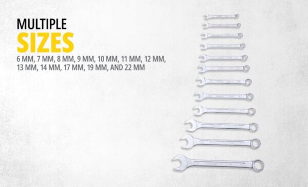 STANLEY 70-964E 12-piece Chrome Vanadium Steel Combination Spanner Set with Maxi-Drive System, Anti-Slip & Anti-Corrosion properties, GREY N.10017(v)