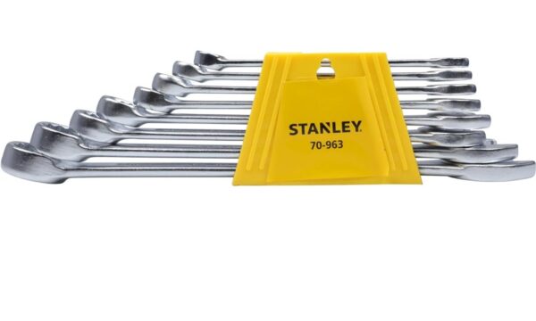 STANLEY 70-963E 8-piece Chrome Vanadium Steel Combination Spanner Set with Maxi-Drive System, Anti-Slip & Anti-Corrosion properties, GREY N.10019(v)