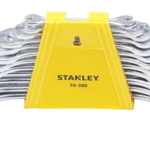 STANLEY 70-380E 12-piece Matte Finish Chrome Vanadium Steel Double Open-End Spanner Set with Maxi-Drive System, Anti-Slip & Anti-Corrosion properties, GREY N.10018(v)