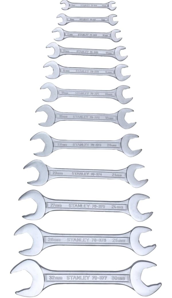STANLEY 70-380E 12-piece Matte Finish Chrome Vanadium Steel Double Open-End Spanner Set with Maxi-Drive System, Anti-Slip & Anti-Corrosion properties, GREY N.10018(v) - Image 3