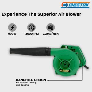 Cheston Electric Air Blower 500W Speed 17000 RPM 200V Dust Cleaner for Electrical Gadgets, Kitchen Appliances, Keyboard Cleaning (Yellow) (Air Blower and Extension Cord)N.10010(v)