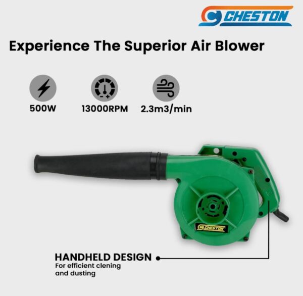 Cheston Electric Air Blower 500W Speed 17000 RPM 200V Dust Cleaner for Electrical Gadgets, Kitchen Appliances, Keyboard Cleaning (Yellow) (Air Blower and Extension Cord)N.10010(v)