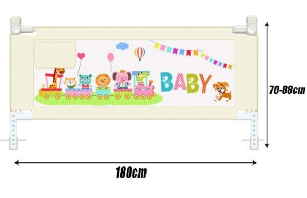 SYGA 1 Baby Bed Fence Gate Security Guard Railing Playpens Rail for Newborn (Cream, 1.8 m) N.(V)