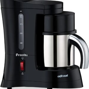 Preethi Cafe Zest Drip Coffee Maker| 450W Coffee Machine for Home | 500ml Capacity | Black (CM 210)N.10708(V)