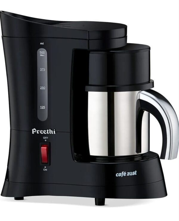 Preethi Cafe Zest Drip Coffee Maker| 450W Coffee Machine for Home | 500ml Capacity | Black (CM 210)N.10708(V)
