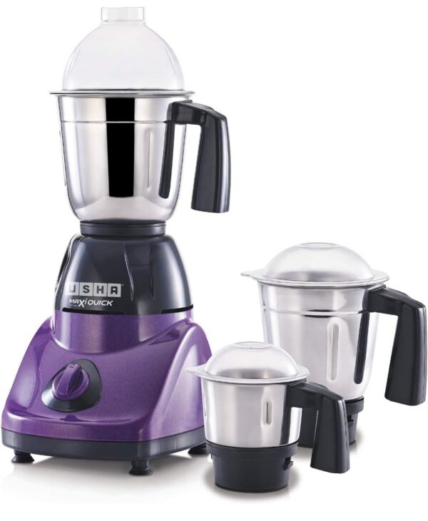 USHA Maxiquick 500-Watt Copper Motor Mixer Grinder with 3 Jars (Magenta/Black) Minor body damege (V) N.10751 - Image 3