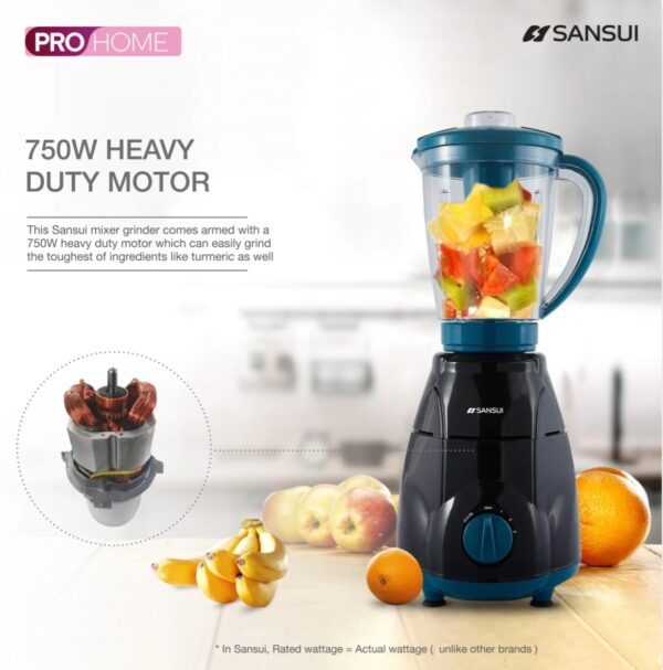 SANSUI Home pro 750w Juicer mixer Grinder ( SMG03) 4 Jar (Blue/Black)N.10747(V) Minor body damege - Image 2