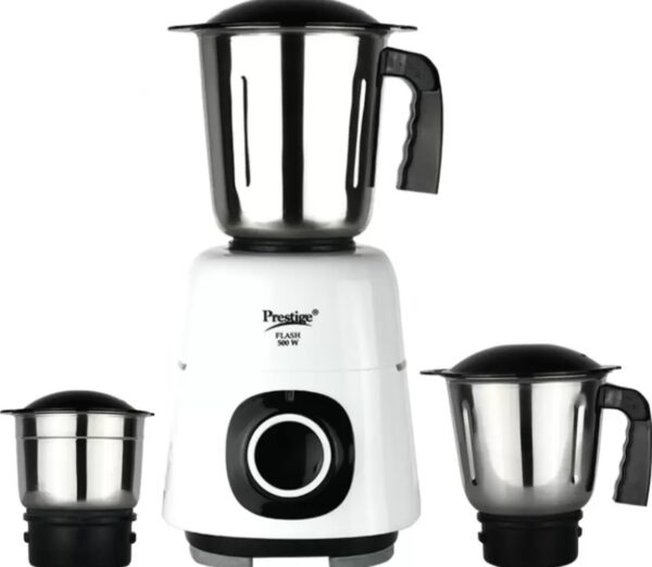 Prestige Flash Atlas 500 W Mixer Grinder (3 Jars, White, Black) N.10745(V) - Image 3
