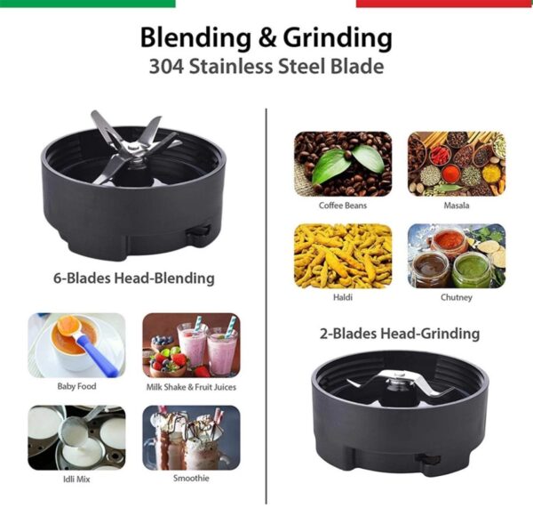 Balzano Bullet Blender set WBL-002-H 900W Juicer mixer grinder 3Jar N.10704(v) - Image 3