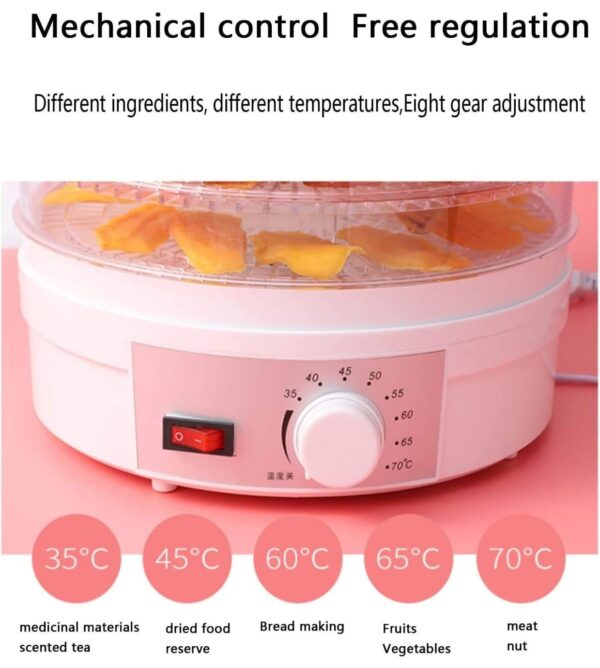 SKOFRI Food Dehydrator with 5 Trays for Fruit Vegetable Food Jerky Spice,Meat Drying Machine, Snacks Food Dryer,Multiple Use, Multi function Kitchen Dehydrator Machine(28 x 28 x 32 cm) N.10712(v) - Image 3