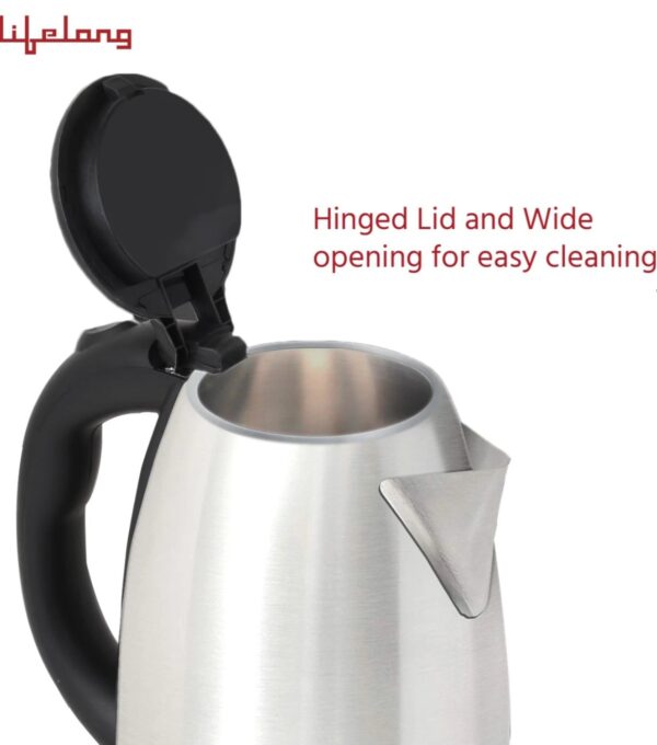 LIFELONG ELECTRIC KETTLE 1.8LITER Stainless steel black steel N.10144(V) Looking Used - Image 2