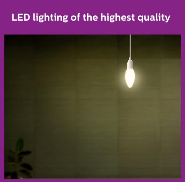 PHILIPS 4-watt Filament Candle LED Bulb | Clear Candle Bulb for Home & Decoration | Bulb Base: E27, Warm White | Pack of 5 N.438(V) - Image 4