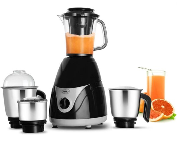 Pigeon Eva 750W Juicer mixer grinder (14300| 4 Jar White & Black Looking Used N.10739(v)