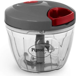 Pigeon Plastic Large Handy and Compact Chopper with 3 Blades for Effortlessly Chopping Vegetables and Fruits (14646, 650 ml, Grey) N.10206(v) Minor defect