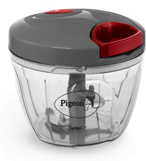 Pigeon Plastic Large Handy and Compact Chopper with 3 Blades for Effortlessly Chopping Vegetables and Fruits (14646, 650 ml, Grey) N.10206(v) Minor defect