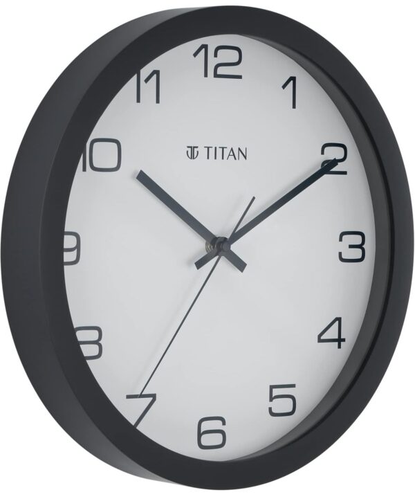 Titan Contemporary Wall Clock with Silent Sweep Technology - 30 Cm X 30 Cm (Medium)(Plastic) - Analog, Black (Back Side Damage)N.11108(v) - Image 3