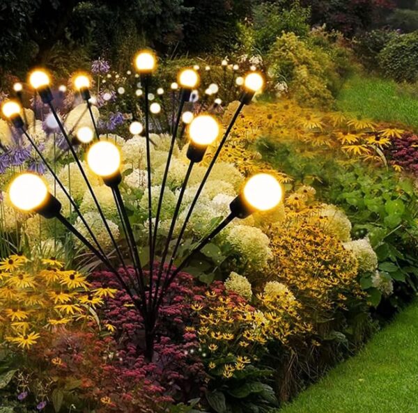 GIGAWATTS GW-301WW 8 LED Solar Firefly Plug-in Ground Lamp BIS Approved Lights Decoration Lighting for Garden Home Patio Lawn Outdoor Yard Backyards Pathways Campgrounds (Warm White, Pack of 1) N.6408(v)