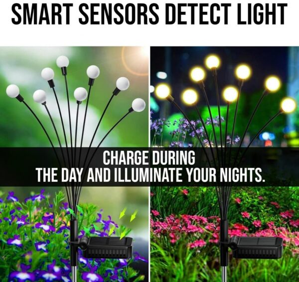 GIGAWATTS GW-301WW 8 LED Solar Firefly Plug-in Ground Lamp BIS Approved Lights Decoration Lighting for Garden Home Patio Lawn Outdoor Yard Backyards Pathways Campgrounds (Warm White, Pack of 1) N.6408(v) - Image 3