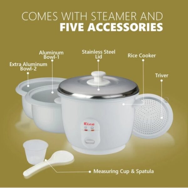 rico rc-1503 electric  rice cooker  (1.8 L white ) shani 10160 SHANI - Image 5