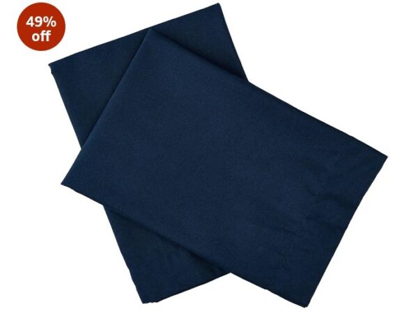 Amazon Brand - Solimo Elegant Navy Blue Pillow Cover, Brushed Cotton (Set of 2, Navy Blue, 20 in x 26in (51cm x 66 cm) SHANI - Image 4
