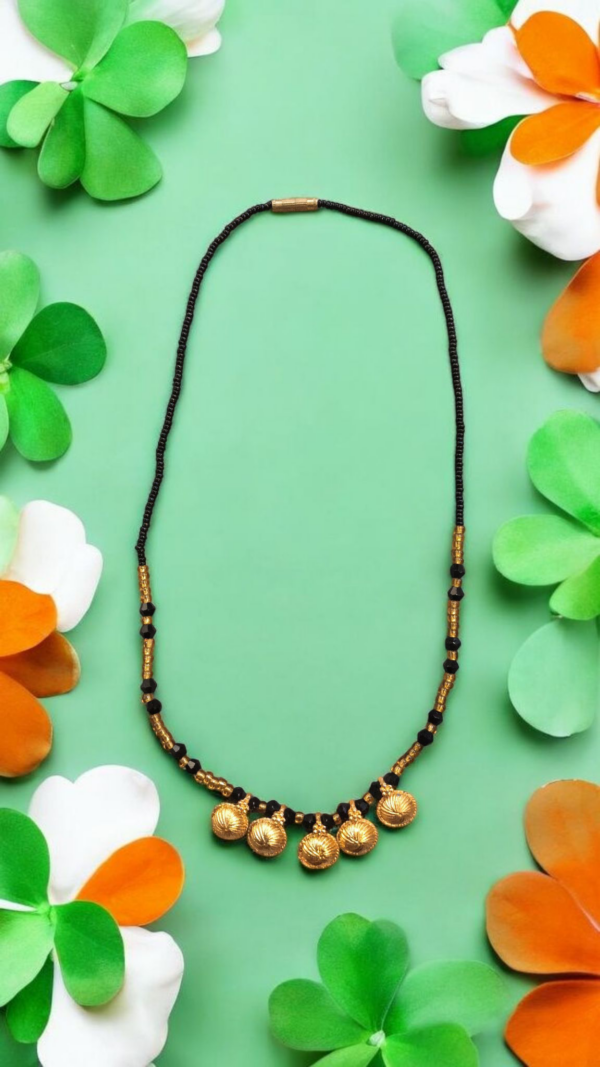 Gold Plated Black Golden Kanthi Mangalsutra Chain Necklace for Women
 Shani