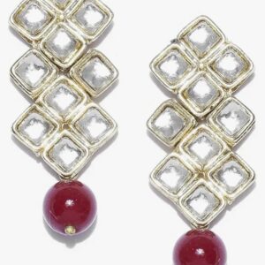 Shining Diva Fashion Kundan Choker Traditional Jewellery Necklace Set With Earrings For Women Girls (Red)( shani 631) SHANI