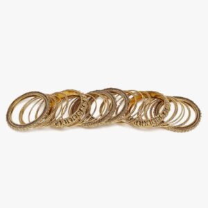 Shining Diva Fashion Latest Antique Gold Plated Set of 26 Stylish Traditional Bangle for Women size (2*8) (shani 632) SHANI