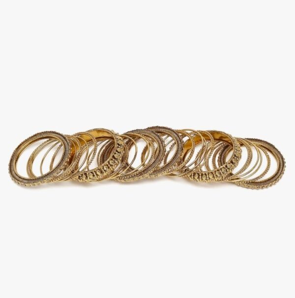 Shining Diva Fashion Latest Antique Gold Plated Set of 26 Stylish Traditional Bangle for Women size (2*8) (shani 632) SHANI