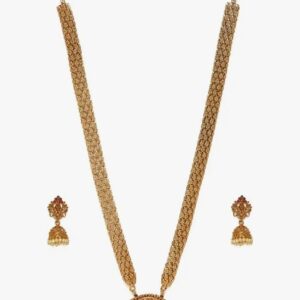 ZAVERI PEARLS Antique Gold Tone Bridal Collection Long Temple Necklace & Earring Set For Women-ZPFK10177
(10460, 10461,10462,10463,10464,10465,10466,10467) shani