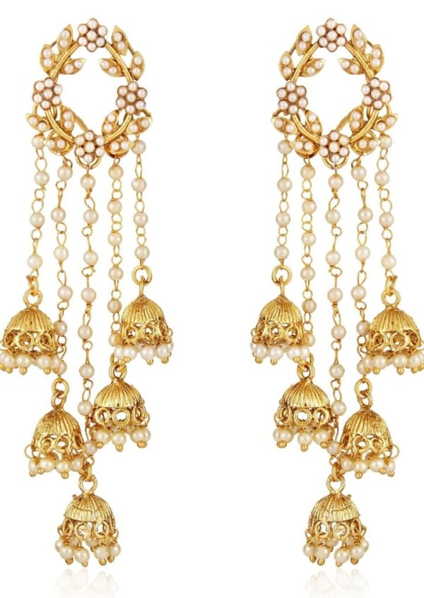 Shining Diva Fashion Gold Plated Stylish Pearl Jhumka Jhumki Traditional Earrings for Women and Girls (Golden) (8630er)
(10454-10455-10456-10457-10458) SHANI - Image 2