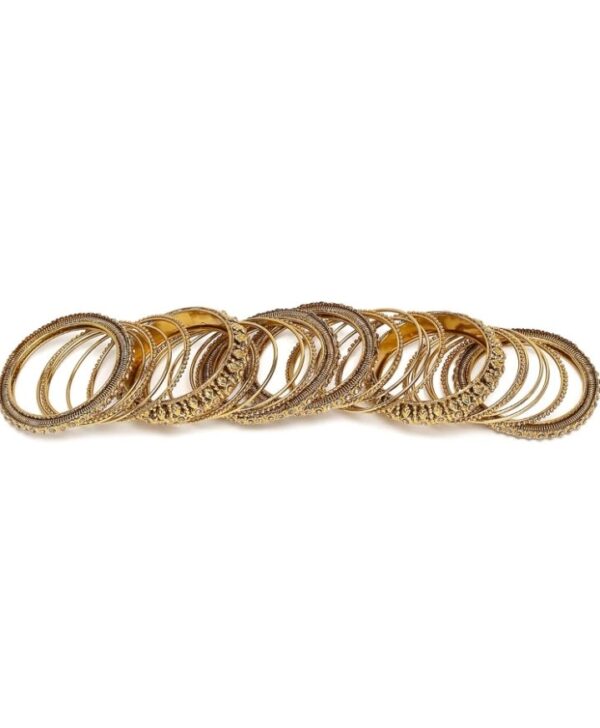Shining Diva Fashion Latest Antique Gold Plated Set of 26 Stylish Traditional Bangle for Women (10477-10478-10479-10480-10582) Shani (size 2-8)