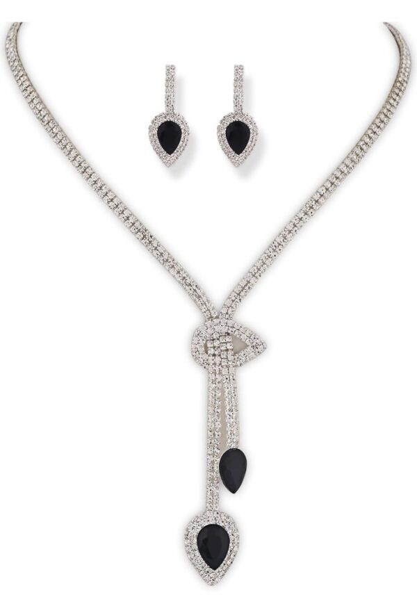 Shining Diva Fashion Latest Stylish Fancy Sparkling Crystal Diamond Necklace Jewellery Set for Women
(10468-10469-10470) SHANI - Image 6