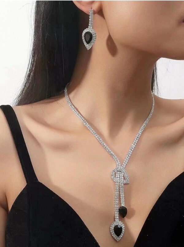 Shining Diva Fashion Latest Stylish Fancy Sparkling Crystal Diamond Necklace Jewellery Set for Women
(10468-10469-10470) SHANI - Image 7