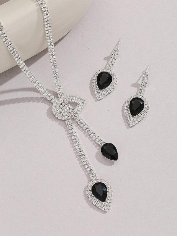 Shining Diva Fashion Latest Stylish Fancy Sparkling Crystal Diamond Necklace Jewellery Set for Women
(10468-10469-10470) SHANI - Image 2