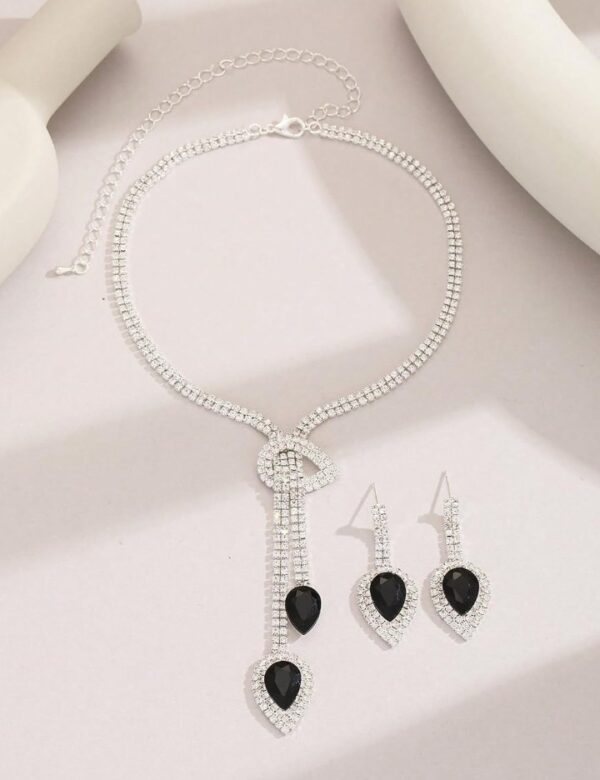 Shining Diva Fashion Latest Stylish Fancy Sparkling Crystal Diamond Necklace Jewellery Set for Women
(10468-10469-10470) SHANI - Image 4