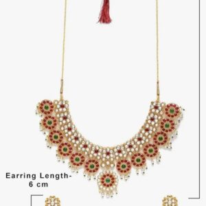 ZAVERI PEARLS Pink & Green Stones Wedding Collection Necklace & Earring Set For Women-ZPFK9816
(10586-10587-10588) SHANI