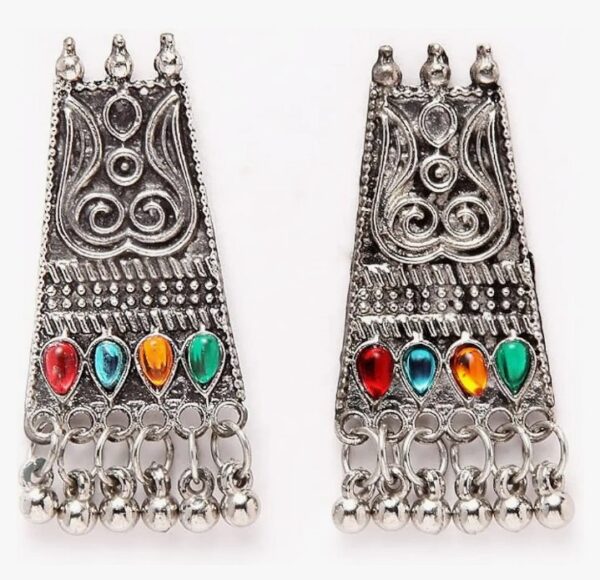 Shining Diva Fashion Latest Stylish Traditional Oxidised Silver Necklace Jewellery Set for Women (13116s)
(10547) shani - Image 5