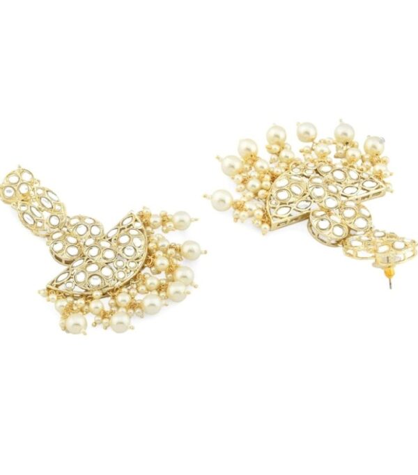 ZAVERI PEARLS Gold Tone Bridal Kundan Choker Necklace Earring Maangtikka & Ring Set For Women-ZPFK12217
(10684-10685) SHANI