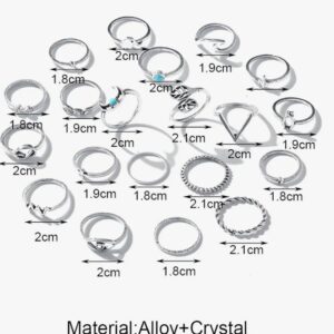 Shining Diva Fashion Latest Stylish Metal Boho Midi Finger Ring for Girls - Set of 20 (E12988r), Silver
 (10589) SHANI