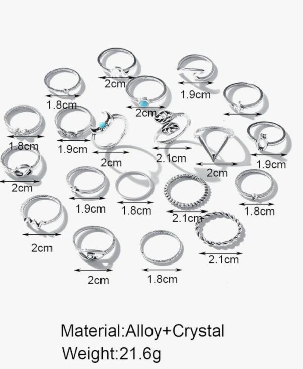 Shining Diva Fashion Latest Stylish Metal Boho Midi Finger Ring for Girls - Set of 20 (E12988r), Silver
 (10589) SHANI