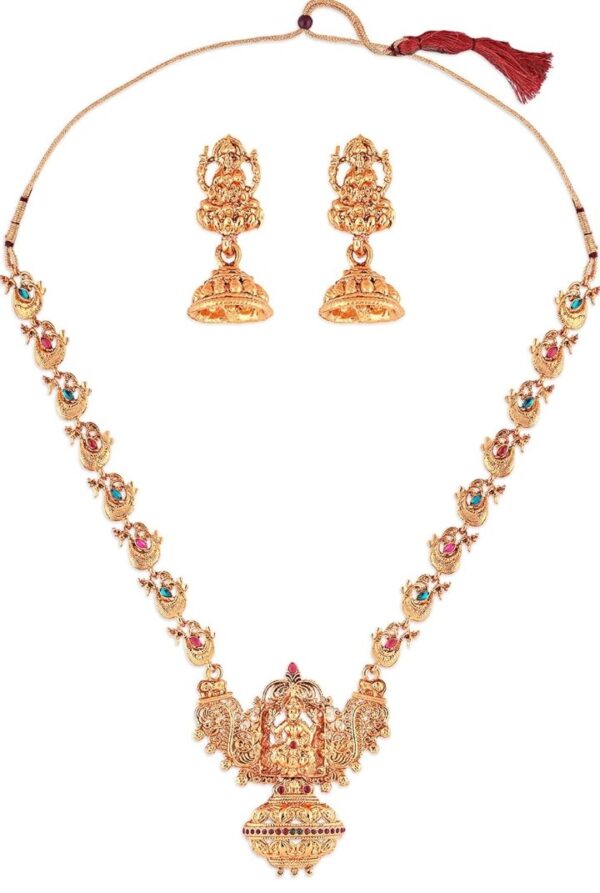ZAVERI PEARLS Sacred Goddess Temple Necklace Set For Women-ZPFK7691
(10697-10698) SHANI - Image 4