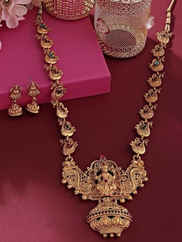 ZAVERI PEARLS Sacred Goddess Temple Necklace Set For Women-ZPFK7691
(10697-10698) SHANI - Image 3