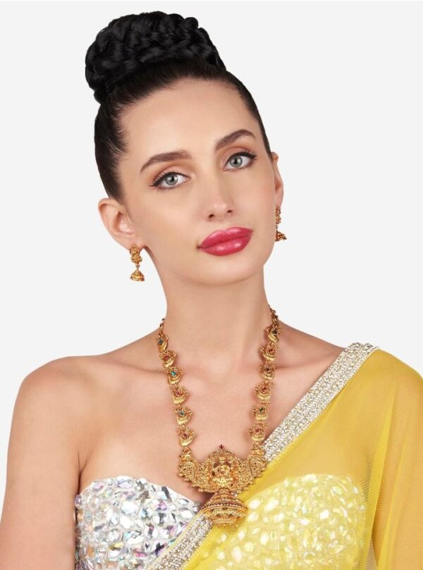 ZAVERI PEARLS Sacred Goddess Temple Necklace Set For Women-ZPFK7691
(10697-10698) SHANI - Image 2